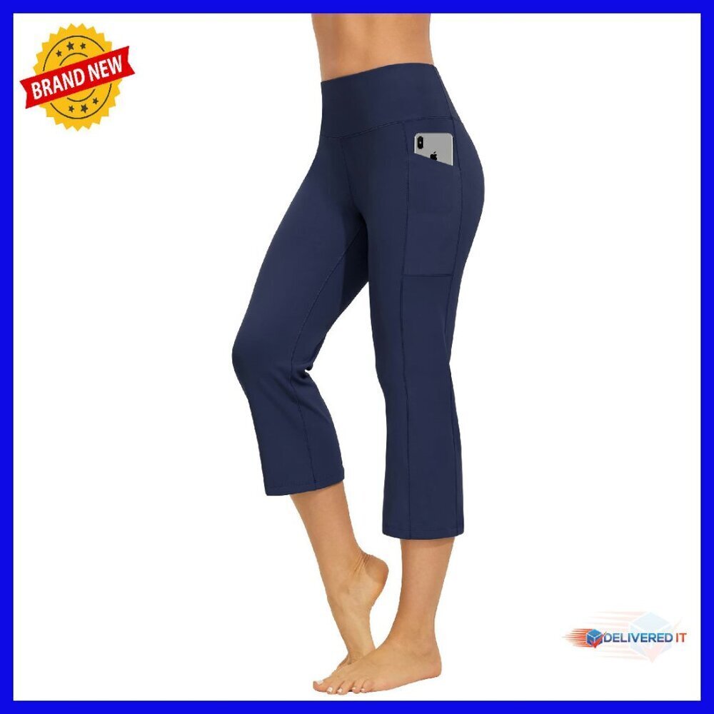High Waist Yoga Pants with Pockets Tummy Control Bootcut Leggings